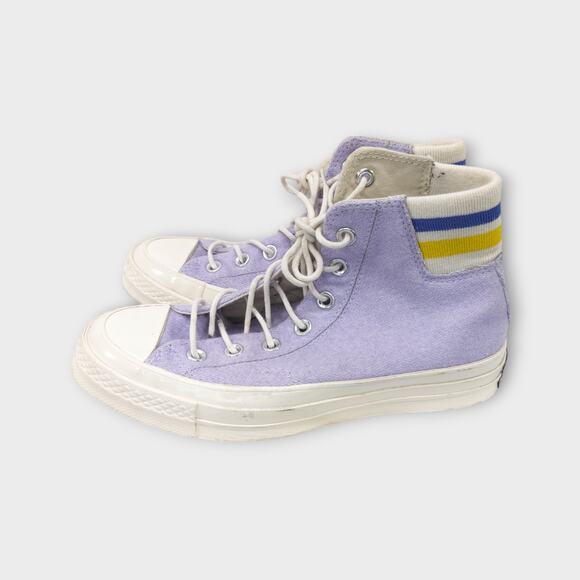 Women Converse 70's Retro Stripe Oxygen Purple High Top Sneakers Mens 5 Womens 7 - Picture 4 of 9